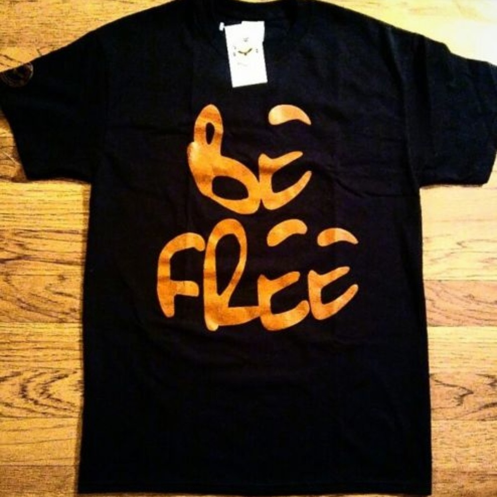Men's Be FreeT-Shirt with a Basquiat Quote on Back